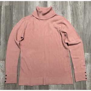 Chadwicks Sweater Womens Small Pink Turtleneck Long‎ Sleeve Soft Classic